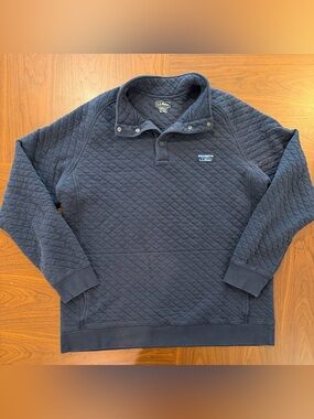 L.L. Bean Men’s Quilted Navy Pullover Sweatshirt Size XL-Tall
